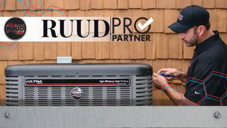 Ruud Pro Partner sign with technician AC and Heating Repair San Juan TX