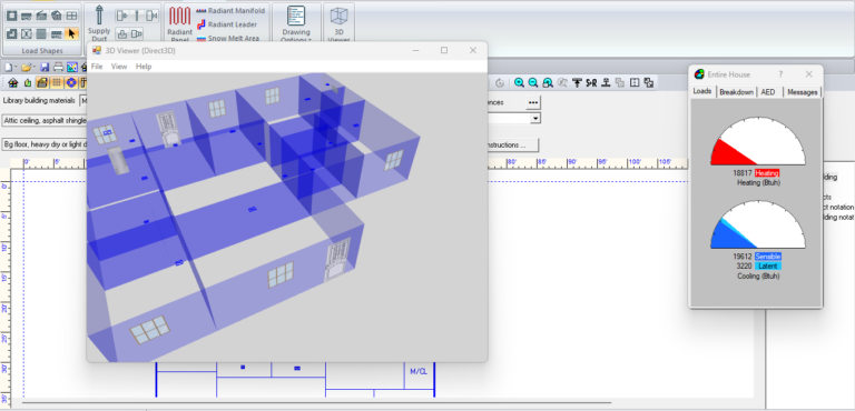 3D Manual J load calculation for proper AC sizing in South Texas