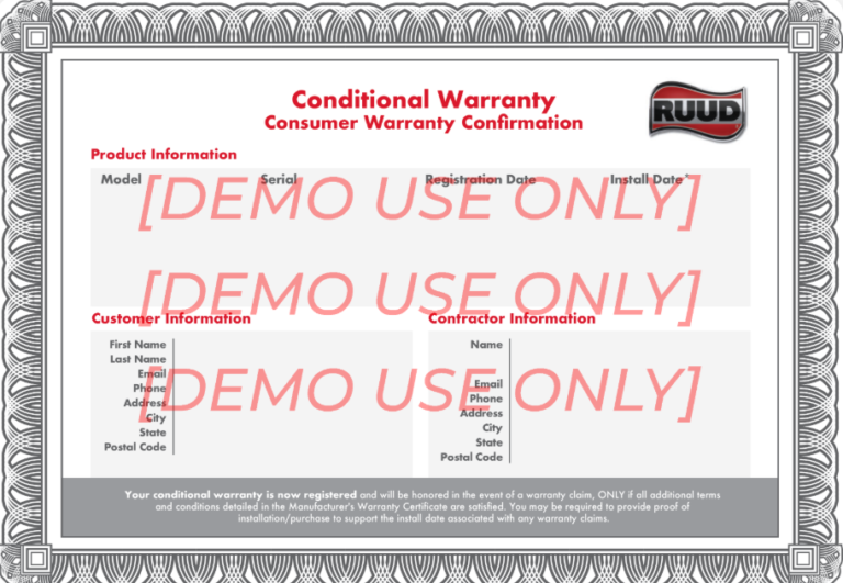 HVAC manufacturer warranty verification for air conditioning equipment
