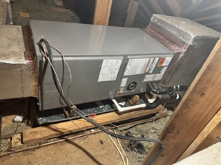 Improperly installed HVAC air handler requiring correction in South Texas